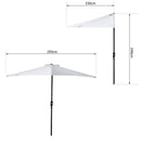 Ombrellone da Giardino 2,95x2,50 m Palo Ø38 mm in Alluminio con Manovella Bianco 