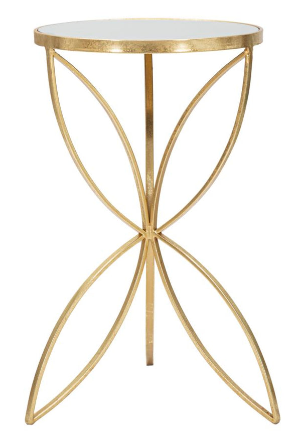acquista Tavolinetto Butterfly Ø35x60 cm in Ferro e Specchio Oro e Argento