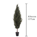 Cipresso Artificiale con Vaso Altezza 137 cm Verde