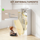 Libreria con Ripiani Aperti e Armadietto 2 Ante 60x30x145.5 cm in MDF Bianco      