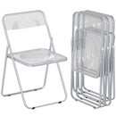 Set 4 Sedie Pieghevoli Salvaspazio 47x48x75 cm in Acciaio e Acrilico Trasparente   