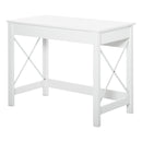 Scrivania porta PC dal Design Moderno e Minimal 105x50x76 cm in Legno e Acciaio Bianco      