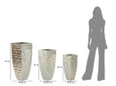 Porta Vasi Tris Argy Ø38x91 cm - Ø30,5x76 cm - Ø25x62 cm in Ferro Argento      