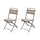Set 2 Sedie Pieghevoli da Giardino 44x54x85 cm in Ferro Champagne
