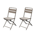 Set 2 Sedie Pieghevoli da Giardino 44x54x85 cm in Ferro Champagne 