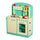 Cucina Giocattolo per Bambini con Accessori in Legno Verde 70x30x88 cm