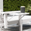Set 2 Sdraio da Giardino Regolabili 79x158x88 cm con Tavolino e Braccioli in Polipropilene Bianco      