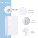 Mobiletto da Bagno con Anta e Cassetto Bianco 43x34x77 cm 
