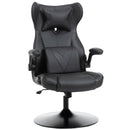 Sedia da Gaming Girevole Reclinabile in Similpelle  Nera