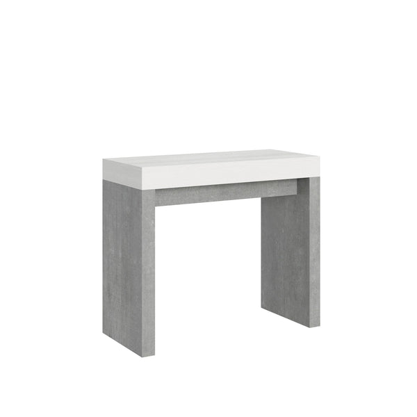 acquista Consolle Allungabile 90-196x40x77 cm in Nobilitato Bianco e Grigio