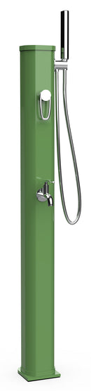Mini Doccia Solare da Giardino 20L Miscelatore Lavapiedi e Doccetta Verde Reseda