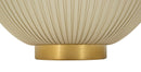 Tavolino da Caffè Elge Ø71x38 cm in Ferro e Ceramica e Poliestere Crema e Oro e Bianco      
