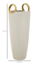 Vaso Ceramica Shopping Ø18x45 cm in Ceramica Bianco e Oro      