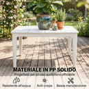 Tavolino da Caffè da Giardino 70x53x39 cm Bianco in PP Crema      