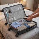 Set 4 Valigie Trolley da Viaggio con Beauty Rivestimento Rigido e Maniglia Telescopica in Polipropilene Nero      