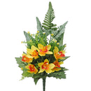 Set 4 Bouquet Artificiali Frontale di Orchidee Altezza 51 cm Giallo