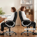 Sedia da Ufficio Ergonomica Girevole 66x72x112-122 cm con Dondolo in Pelle PU Nero      