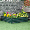 Letto per Orto Rialzato a Fondo Aperto con Rivestimento 120x120x30 cm in Acciaio Zincato Verde
