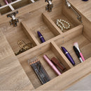Consolle Trucco Moderna 100x45x118 cm con Specchio e Sgabello 