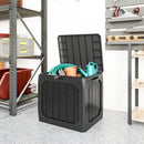 Baule da Giardino 56x45x53 cm Capienza 121L con Maniglie in Plastica Impermeabile Nero      