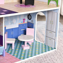 Casa delle Bambole 3 Piani 86x30x87 cm in Legno con Accessori  Rosa