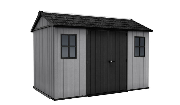 sconto Casetta Box da Giardino 230x350x246 cm Newton Plus 7511/1175 Doppia Opzione Montaggio in Resina Evotech+ Grigio cm