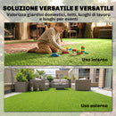 Prato Artificiale 1x4 m Tappeto Sintetico con Altezza 10mm Drenante in PP Verde      