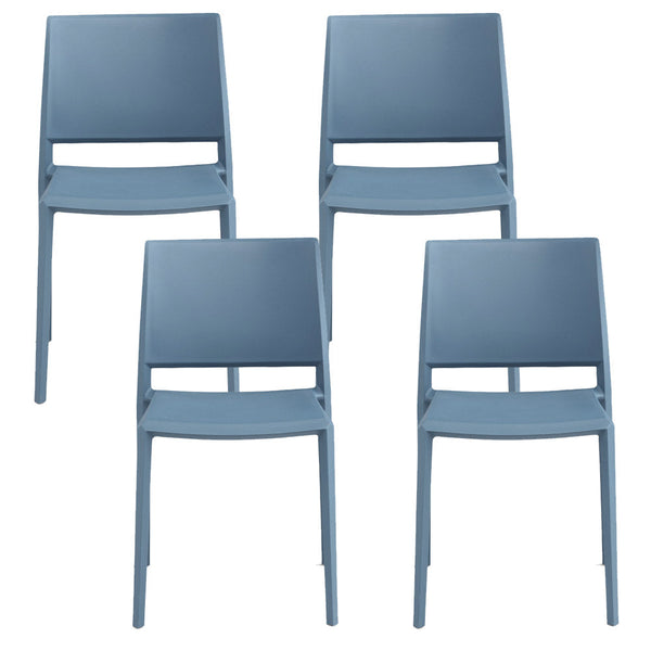 sconto Set 4 Sedie Impilabili 82x45x53 cm in Polipropilene e Fibra di Vetro Megan Avio
