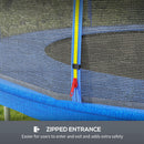 Rete di Protezione per Trampolini a 8 Pali con Ingresso con Cerniera Ø366x180 cm in PE Nero e Blu