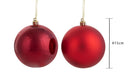 Set 6 Palle di Natale da Appendere Ø 15 cm in Plastica Rosso