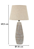 Lampada da Tavolo Resina Hanoi Ø35x69,5 cm in Resina e Ferro e Tessuto Multicolor      
