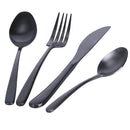 Servizio Set di Posate 24 Pezzi in Acciaio Nero Lucido Villa d'Este Home Tivoli Drop