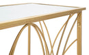 Console Exy 120x40x80 cm in Ferro e Specchio Oro e Argento