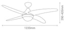 Ventilatore da Soffitto con 4 Pale e Lampada Ø122 cm 3 Velocità Sulion Fenix Bianco