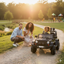 Macchina Elettrica per Bambini Fuoristrada Adventure 12V con Telecomando e Sedile in Pelle Nero