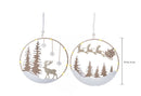 Set 6 Coroncine Decorative con Led Ø 16,5 cm in Legno e Plastica
