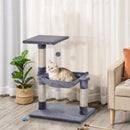 Albero Tiragraffi con Amaca e Pallina 50x36x70 cm in Legno e Peluche Grigio
