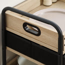 Carrello da Cucina 4 Livelli 45x35x79,5 cm con Cassetto e Vassoi Portavivande  in Legno e Acciaio