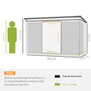 Casetta Box da Giardino in Lamiera Verde 277x130x173 cm 