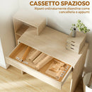Scrivania PC Moderna 100x40x90 cm con 3 Ripiani Aperti e Cassetto in Legno      