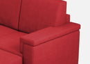 Divano 2 Posti con Pouf 148x155x85 cm Marrak in Tessuto Rosso