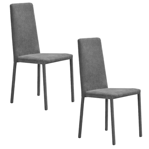 Set 2 sedie Imbottite 45x52x91 cm In Tessuto Savoy Betty Plus Tortora prezzo