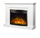 Camino Elettrico da Pavimento 84,5x110x30 cm Effetto Fiamma 1500W Maxim & Zakinthos Bianco