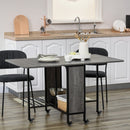 Tavolo Salvaspazio Pieghevole a 2 Ribalte per 6 Persone 130x80x74 cm Grigio 