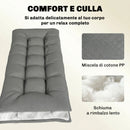 Cuscino per Chaise Lounge 198 x 65 cm da Esterno UV50+ Imbottitura in Cotone PP Grigio Chiaro      