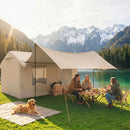 Tenda da Campeggio Gonfiabile con Pompa 320x230x205 cm Impermeabile 3000mm e Antivento Cachi      