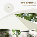 Tetto di Ricambio 4x3 m per Gazebo Anti UV con Presa d'Aria in Poliestere Bianco Crema      