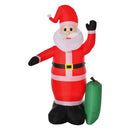 Babbo Natale Gonfiabile Decorazione Natalizia Rosso e verde 50x60x240 cm 
