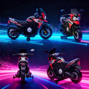 Moto Elettrica per Bambini 12V con Rotelle Specchietti e Poggiapiedi in PP e Metallo Rosso      