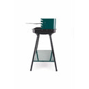 Barbecue a Carbone Carbonella Rettangolare 58x38x82 cm con Vassoio in Acciaio al Carbonio Verde      